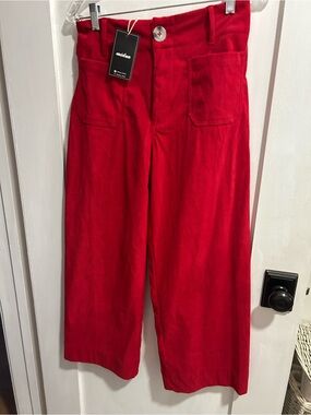 Miikasa Red Corduroy Wide-Leg Men’s Pants